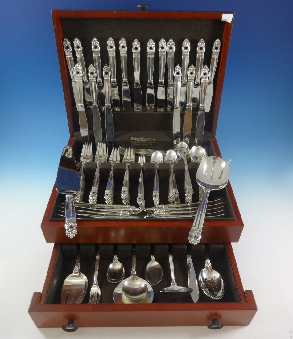 International Silver Royal Danish 161 Piece Sterling Silver Flatware Set: International Silver Royal Danish 161 Piece Sterling Silver Flatware Set Enhance your dining experience with this exquisite Royal Danish by International Sterling Silver Flatware Set, comprising 161 p