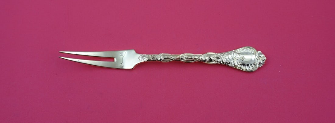 Odiot Demidoff Vermeil Sterling Silver Lobster Fork 6.5 inches Unused: Odiot Demidoff Vermeil Sterling Silver Lobster Fork 6.5 inches Unused This exquisite lobster fork is crafted in the renowned Demidoff Vermeil pattern by Odiot, showcasing the elegance of French sterli