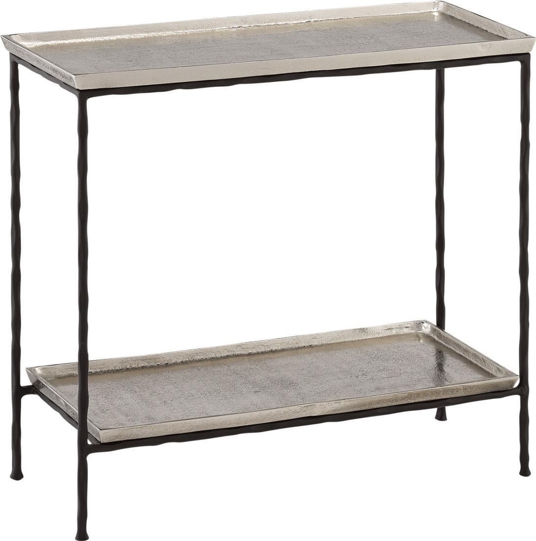 Currey Boyles Side Table Silver Finish Industrial Design (1 of 5)
