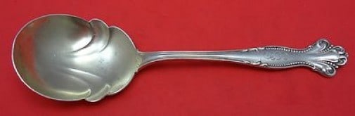 Mount Vernon Hope Sterling Silver Preserve Spoon Gold Washed 6.75" Monogrammed: Mount Vernon Hope Sterling Silver Preserve Spoon Gold Washed 6.75" Monogrammed This exquisite preserve spoon, crafted by Mount Vernon, features a stunning gold wash finish over sterling silver. Measur