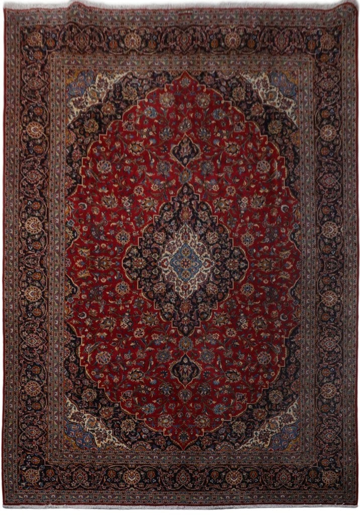 10.1 x 14.3 Signed Kashan Red Persian Area Rug Premium Wool Hand-Knotted: 10.1 x 14.3 Signed Kashan Red Persian Area Rug Premium Wool Hand-Knotted Free continental US Shipping Transform your space with this exquisite handcrafted Red Persian Signed Kashan Rug, measuring 10'