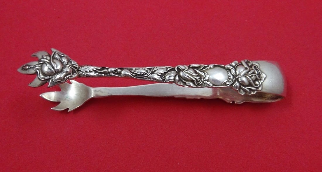 Alvin Bridal Rose Sterling Silver Sugar Tong 5 Inch Monogrammed: Alvin Bridal Rose Sterling Silver Sugar Tong 5 Inch Monogrammed Enhance your dining experience with this exquisite Sterling Silver Sugar Tong from the Bridal Rose pattern by Alvin. Crafted between 190