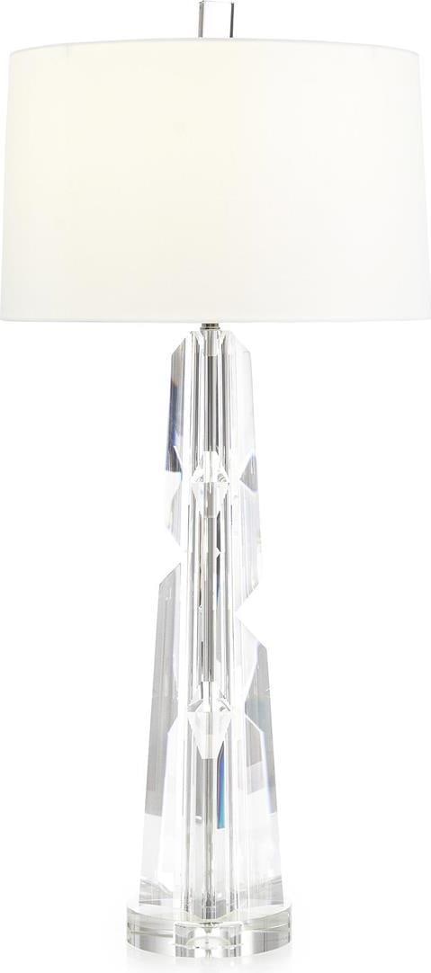 Contemporary John-Richard Table Lamp with Nickel Finish and White Shade: Contemporary John-Richard Table Lamp with Nickel Finish and White Shade Illuminate your space with this stylish modern table lamp by John-Richard. Standing at a height of 38.50 inches, this lamp featu