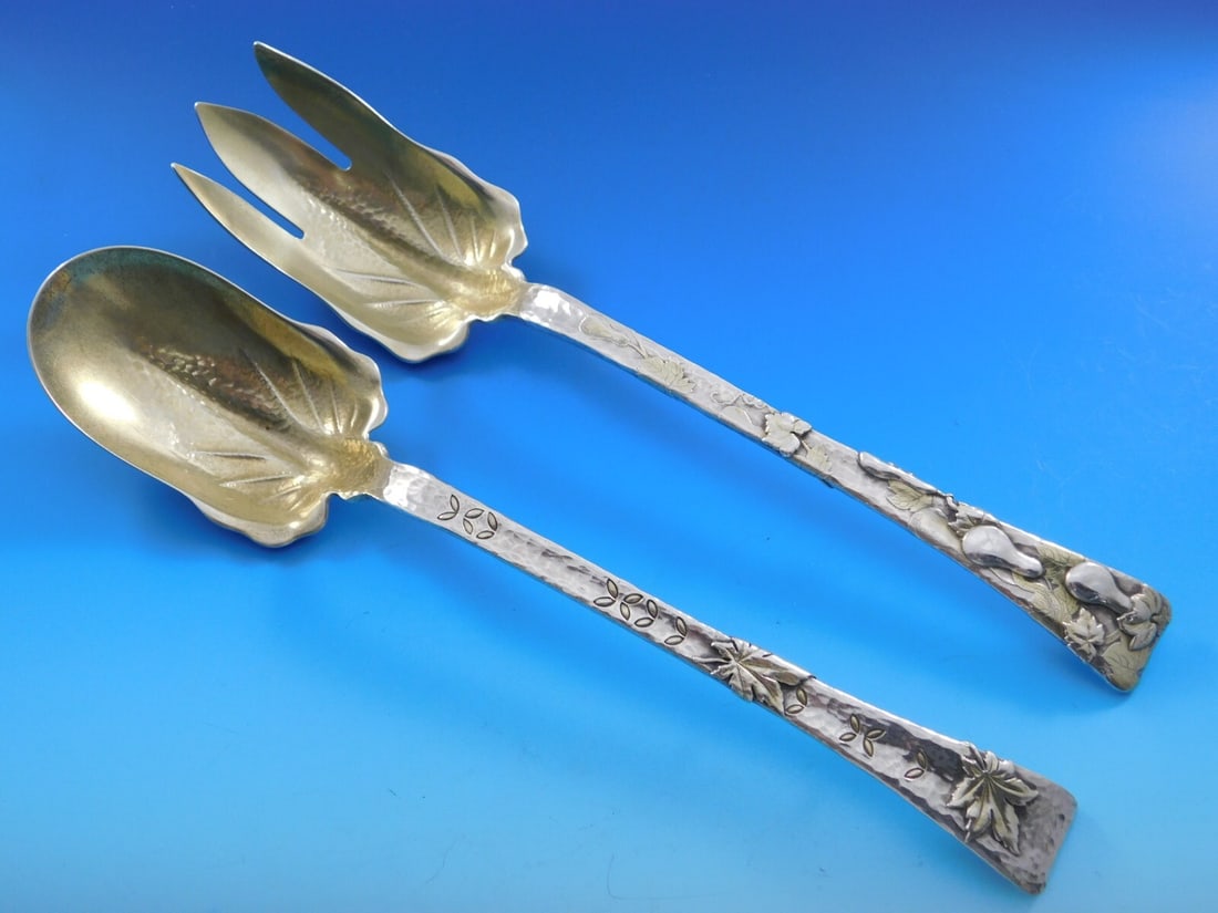 Tiffany & Co Lap Over Edge 2pc Sterling Silver Salad Serving Set: Tiffany & Co Lap Over Edge 2pc Sterling Silver Salad Serving Set This exquisite 2-piece salad serving set from Tiffany & Co. features the elegant Lap Over Edge pattern, showcasing a beautiful combinat