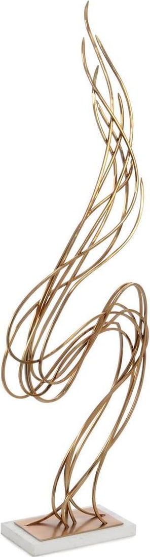 John-Richard Windswept Brass Sculpture 76H 23.50W 10D: John-Richard Windswept Brass Sculpture 76H 23.50W 10D This stunning traditional brass sculpture adds elegance to any space. With a height of 76 inches and a width of 23.5 inches, it is designed to com