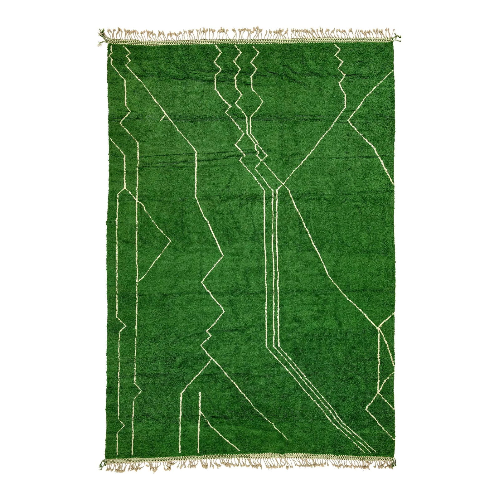 Oversize Organic Wool Rug Moroccan Style Emerald Green 14'4 x 20'11 (1 of 7)