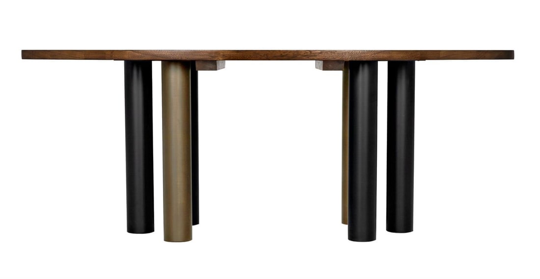 Noir Modern Walnut Dining Table with Matte Black Base 79 x 32 Oval (1 of 9)