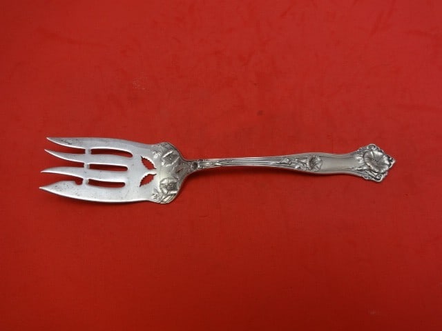 Alvin Morning Glory Sterling Silver 7.5 Inch Serving Fork: Alvin Morning Glory Sterling Silver 7.5 Inch Serving Fork This exquisite cold meat fork from Alvin showcases the elegant Morning Glory pattern, crafted in fine sterling silver. Measuring 7 1/2 inches,