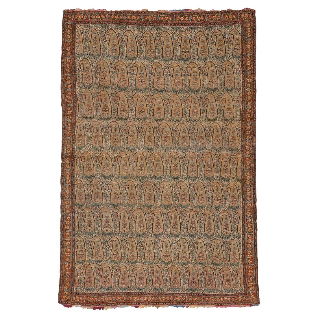 Antique Persian Senneh Rug 51x77 Tabriz Style Hand-Woven Circa 1870: Antique Persian Senneh Rug 51x77 Tabriz Style Hand-Woven Circa 1870 Discover the exquisite beauty of this Superfine Quality Antique Persian Senneh Rug, a true collector's item from the late 19th centu