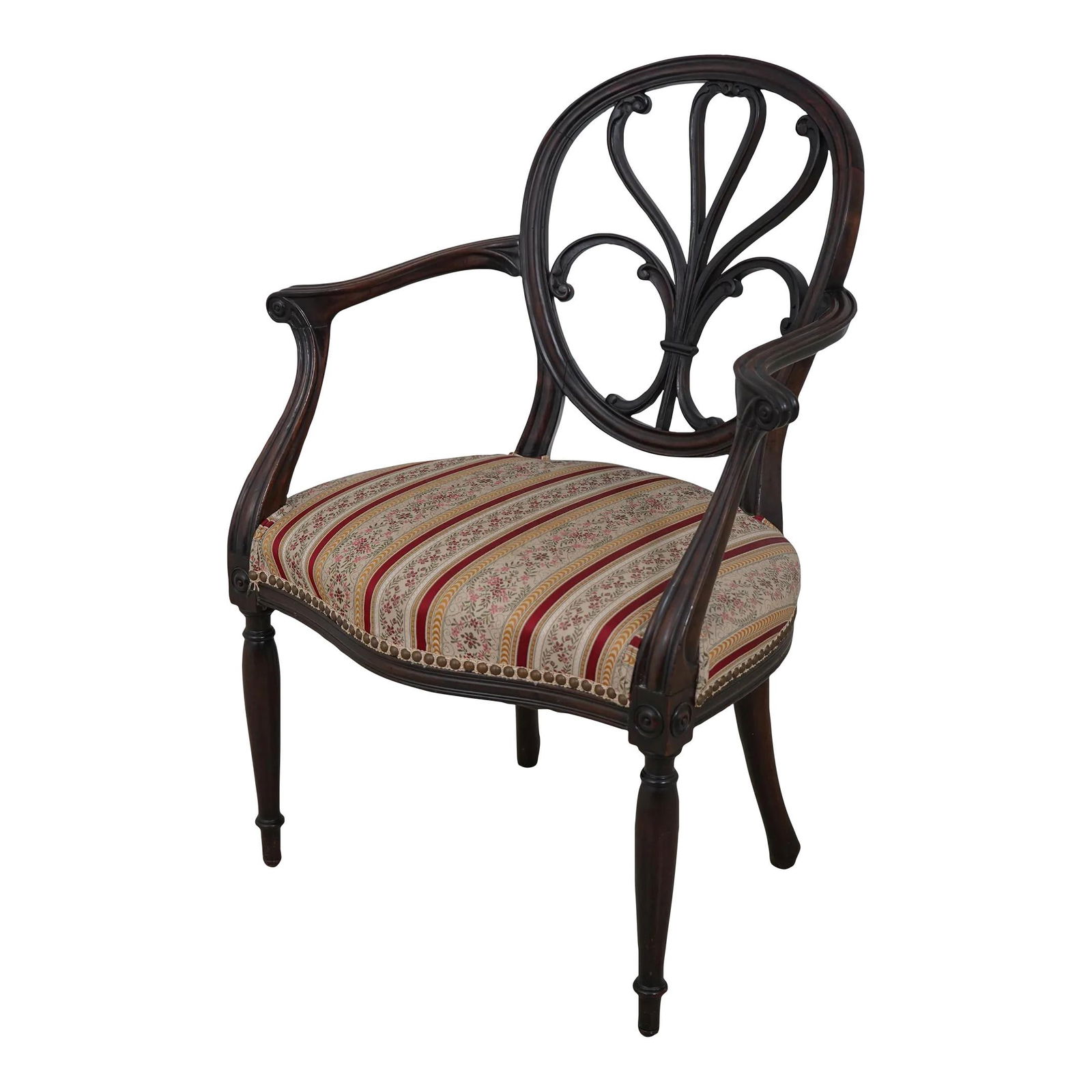 Antique Adam Style Solid Mahogany Armchair C.1890-1910 (1 of 10)
