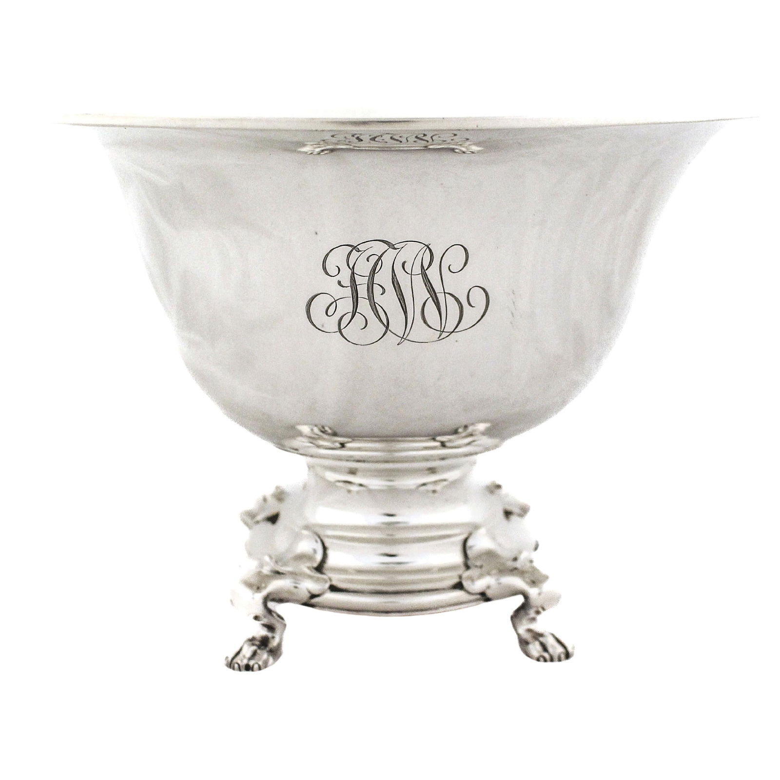 Black Starr and Frost Sterling Silver Centerpiece Bowl 1930: Black Starr and Frost Sterling Silver Centerpiece Bowl 1930 This exceptional sterling silver centerpiece bowl, crafted by Black Starr and Frost of Philadelphia, showcases a sleek and contemporary desi