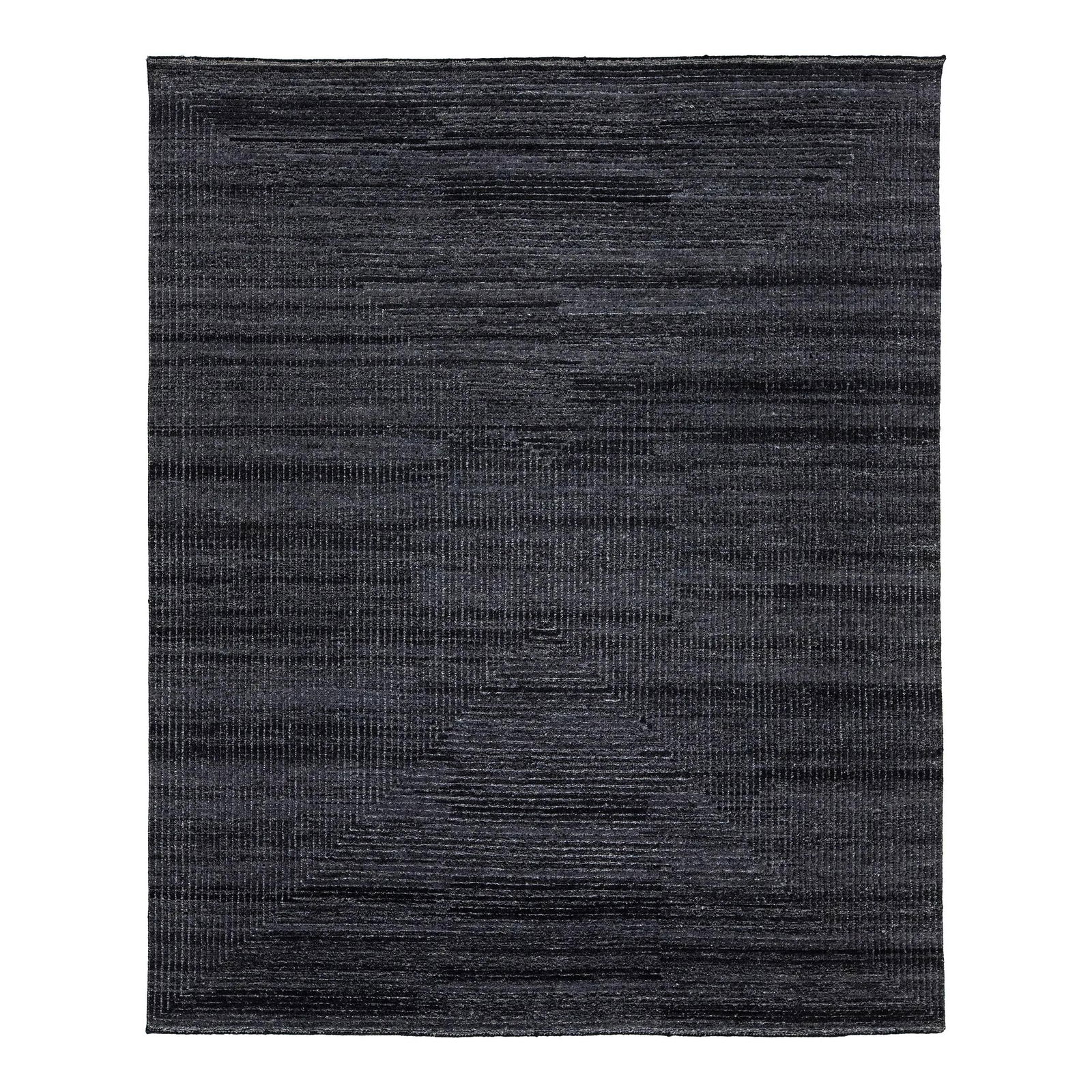 Handmade Geometric Moroccan Wool Rug 8'1 x 10' Charcoal: Handmade Geometric Moroccan Wool Rug 8'1 x 10' Charcoal Elevate your space with this exquisite handmade Moroccan wool rug, featuring a striking geometric design that embodies Organic Modern style in e