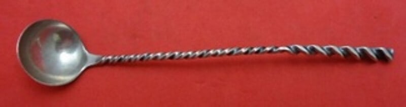 Whiting Sterling Silver Square Twist #5 Mustard Ladle 5 inch: Whiting Sterling Silver Square Twist #5 Mustard Ladle 5 inch This exquisite mustard ladle features the elegant Square Twist #5 pattern by Whiting, crafted from high-quality sterling silver. Measuring