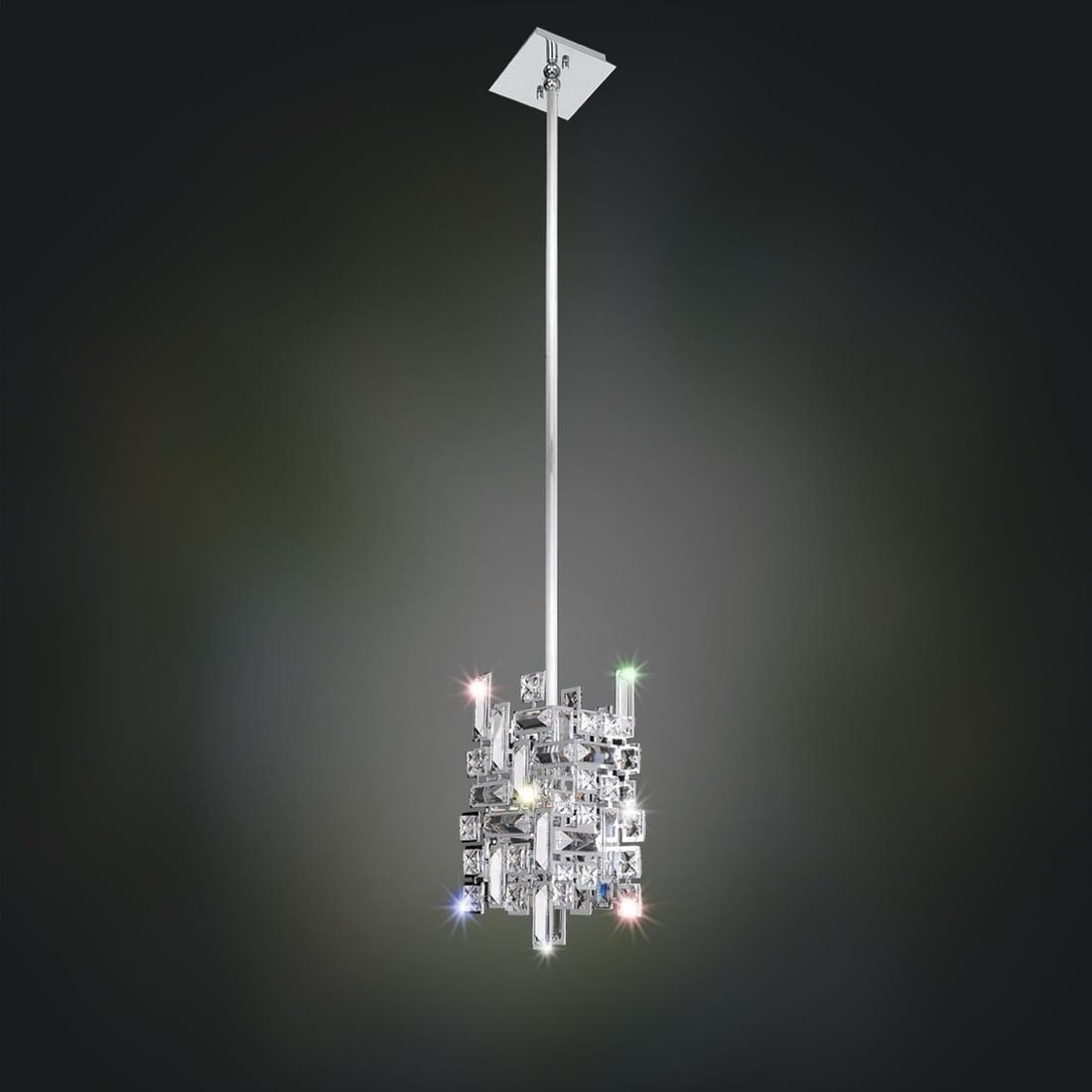 Kalco Vermeer Chrome Mini Pendant with Firenze Crystal 1-Light: Kalco Vermeer Chrome Mini Pendant with Firenze Crystal 1-Light Illuminate your space with the Elegant Vermeer One-Light Chrome Pendant, a beautiful blend of contemporary design and functionality. This