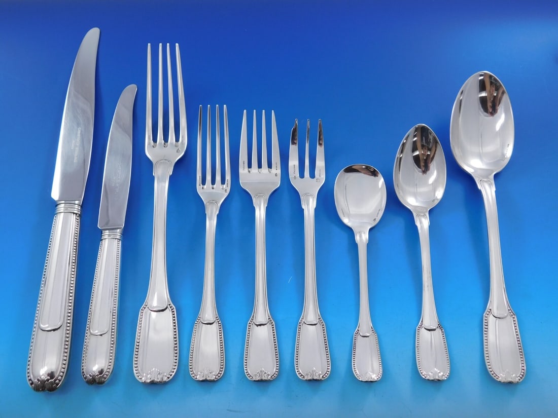 Christofle Joubert Sterling Silver Flatware Set 59 Pieces Art Deco (1 of 10)
