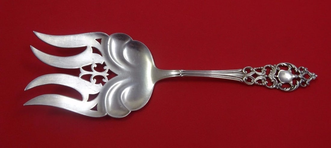 Howard Sterling Silver Salad Fork York Pattern 7 3/4" by Mount Vernon: Howard Sterling Silver Salad Fork York Pattern 7 3/4" by Mount Vernon This exquisite salad serving fork features the elegant York pattern by Mount Vernon, crafted from high-quality sterling silver. Ma