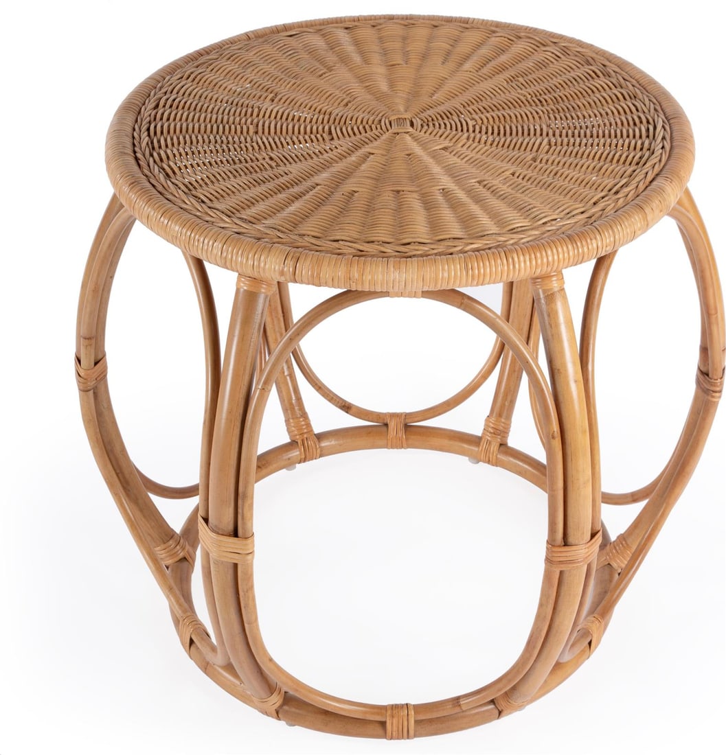 Butler Savannah Rattan Side Table 28 Round Beige Natural: Butler Savannah Rattan Side Table 28 Round Beige Natural Introducing the Timeless Savannah Rattan Table, a beautifully crafted side table designed to enhance any space. With a charming round shape, th
