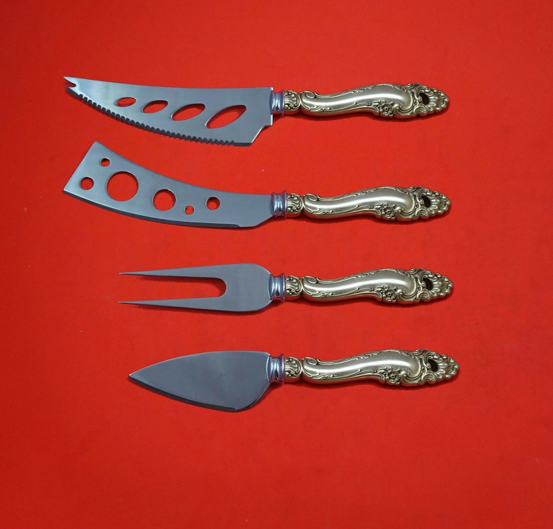 Gorham Decor Sterling Silver 4-Piece Charcuterie Hostess Set: Gorham Decor Sterling Silver 4-Piece Charcuterie Hostess Set Elevate your entertaining with this exquisite Decor by Gorham Sterling Silver Deluxe Charcuterie Set. This 4-piece hostess set features bea