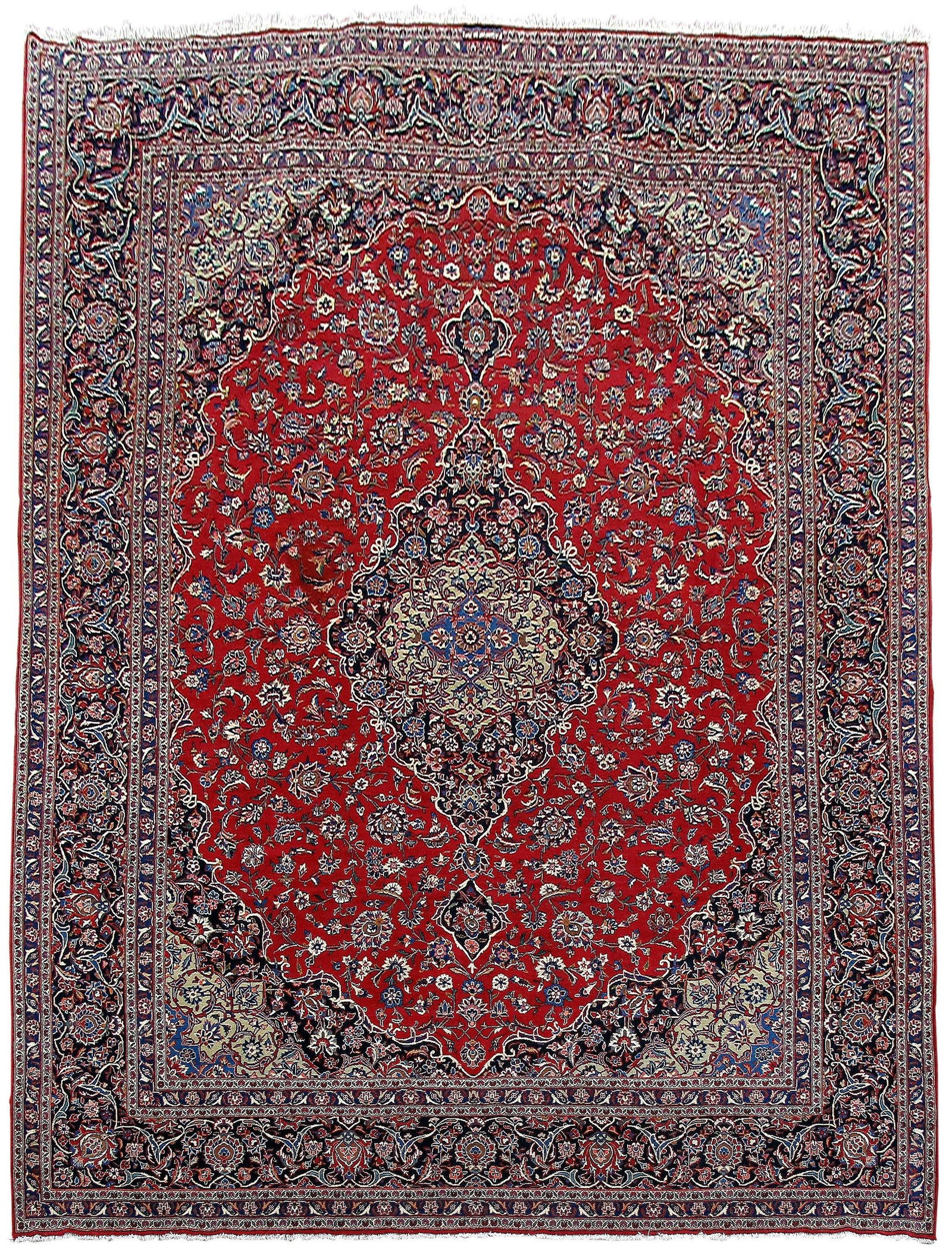 9'11" x 13'2" Red Handmade Persian Kashan Rug Premium Wool: 9'11" x 13'2" Red Handmade Persian Kashan Rug Premium Wool Free continental US Shipping Enhance your living space with this exquisite 9' 11" x 13' 2" Red Classic Handmade Persian Kashan Rug. Handcraft