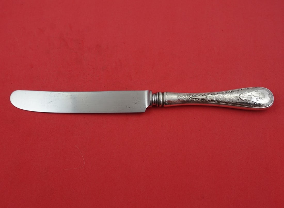 Gorham Hindostanee Sterling Silver Knife 8 7/8" Rare Old French: Gorham Hindostanee Sterling Silver Knife 8 7/8" Rare Old French This exquisite Hindostanee regular knife by Gorham is a remarkable piece from the 1850-1899 era. Crafted from sterling silver, it featur