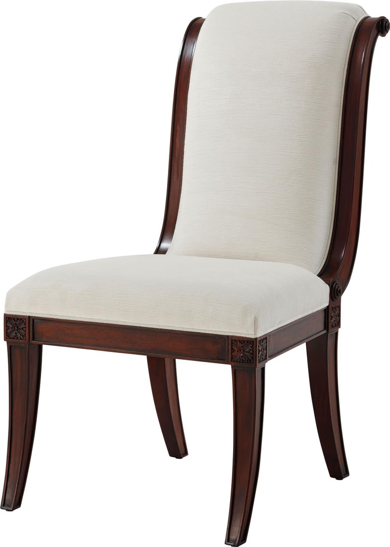 Theodore Alexander Traditional Mahogany Side Chair English Style: Theodore Alexander Traditional Mahogany Side Chair English Style This Traditional Mahogany Side Chair by Theodore Alexander embodies classic elegance and craftsmanship. Designed in the English traditi