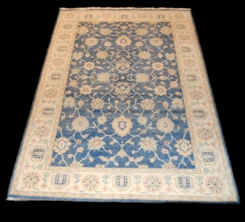 5' x 7.6' Chobi Peshawar Handmade Wool Area Rug: 5' x 7.6' Chobi Peshawar Handmade Wool Area Rug Free continental US Shipping Enhance your home with the exquisite 5' x 7.6' Chobi Peshawar Natural Wool Handmade Rug, a perfect blend of traditional cra