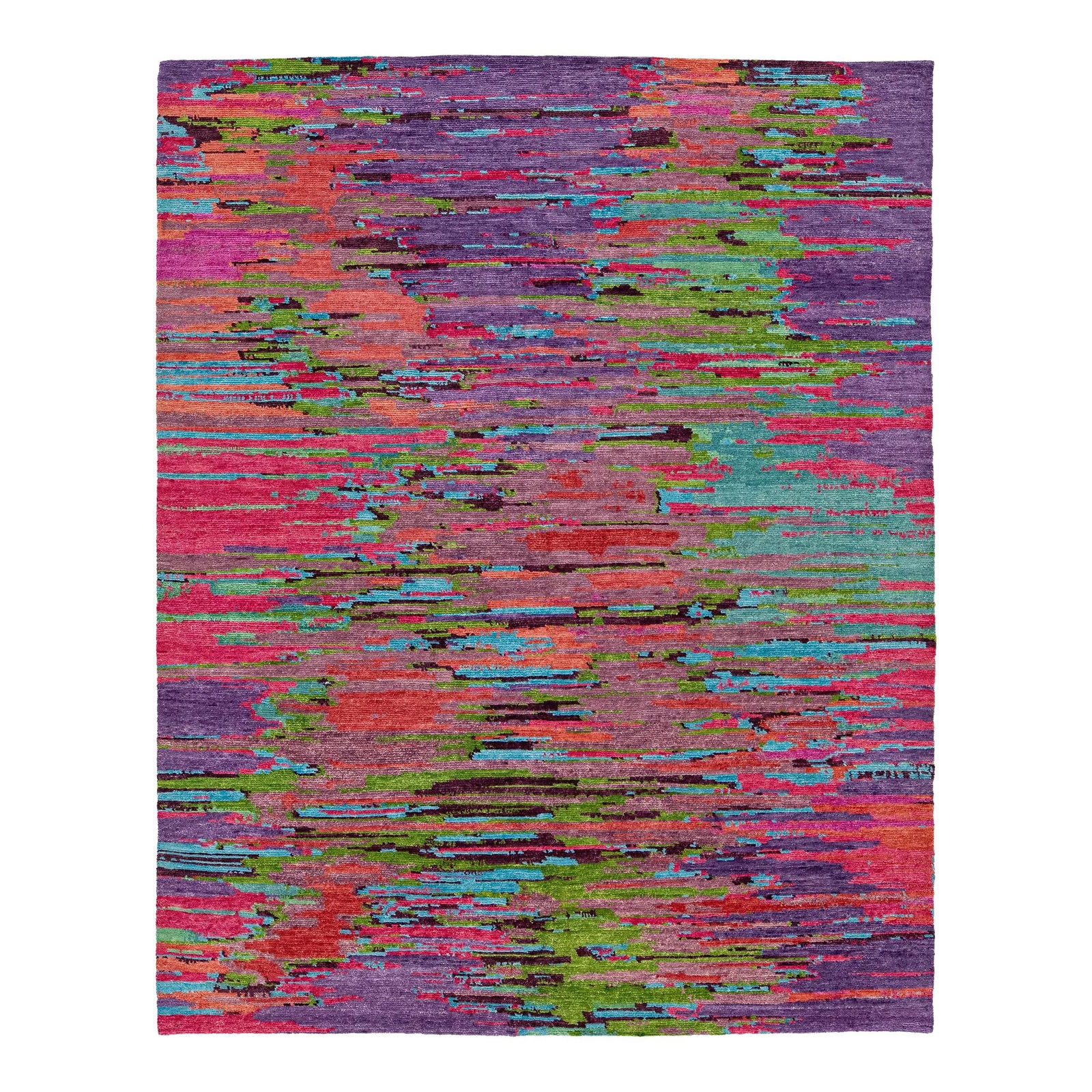 Handmade Abstract Wool Rug 8' x 10' Multicolor Design: Handmade Abstract Wool Rug 8' x 10' Multicolor Design Enhance your living space with this stunning Abstract Modern Handmade Texture Wool Rug. Crafted from high-quality hand-knotted wool, this rug feat