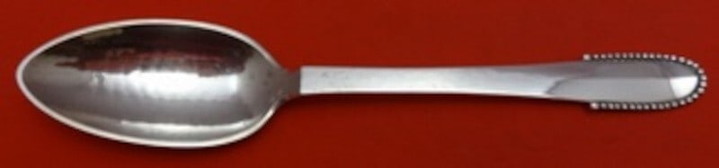 Georg Jensen Beaded Sterling Silver Grapefruit Spoon 6 Inch: Georg Jensen Beaded Sterling Silver Grapefruit Spoon 6 Inch Discover the exquisite craftsmanship of the Beaded grapefruit spoon by Georg Jensen. This original piece, measuring 6 inches, features a cla