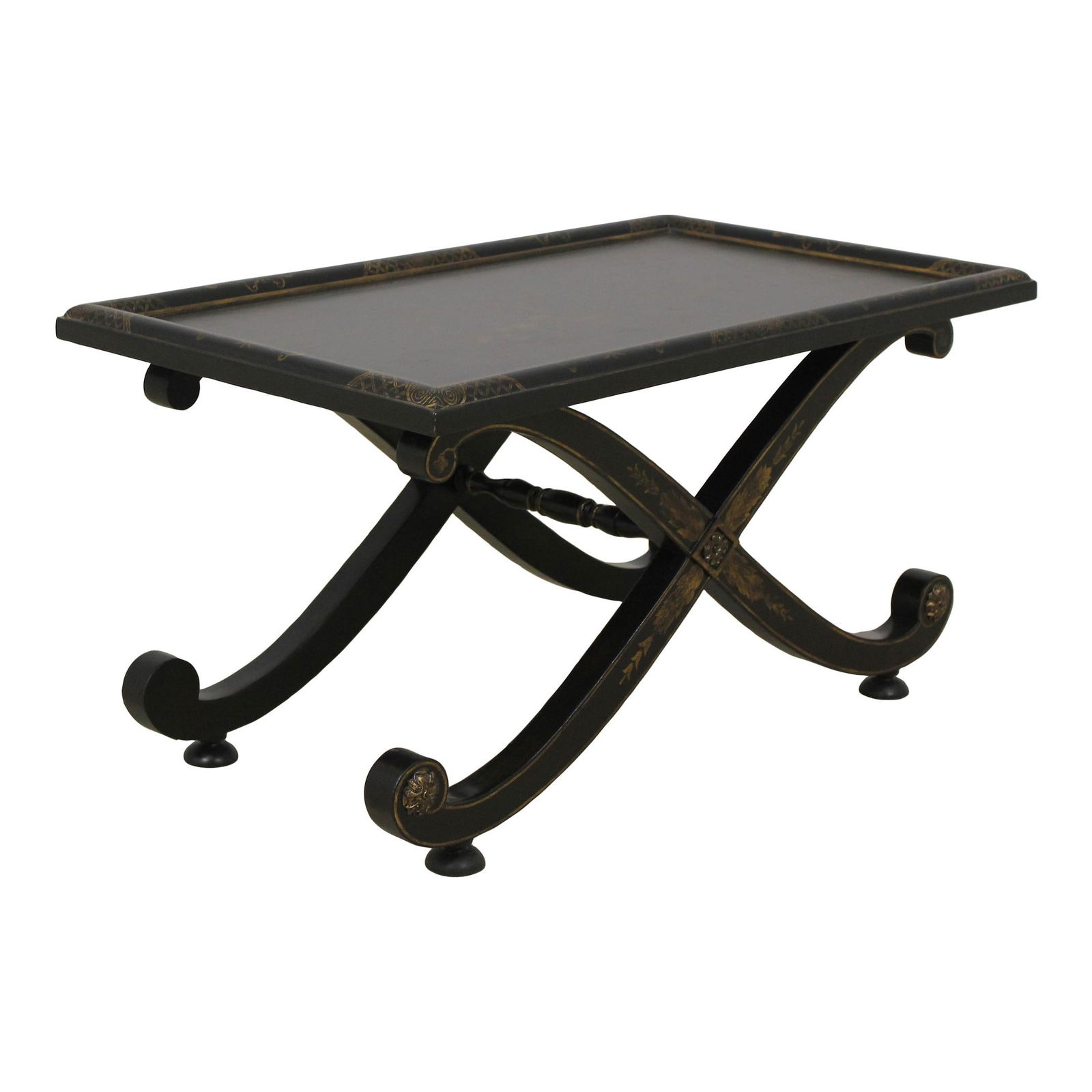 Chinoiserie Decorator Coffee Table Black Chinese Chippendale Design: Chinoiserie Decorator Coffee Table Black Chinese Chippendale Design This exquisite Chinoiserie decorated coffee cocktail table showcases a classic Chinese Chippendale design that adds elegance to any