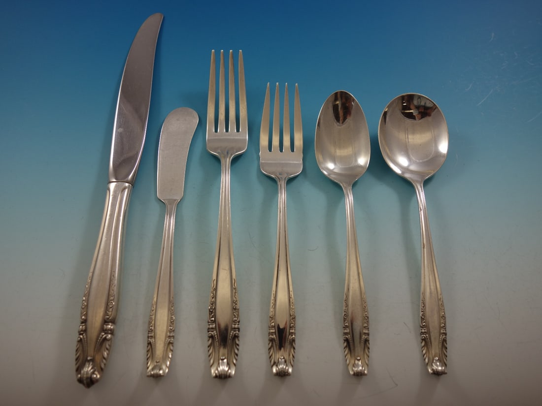 Wallace Stradivari Sterling Silver Flatware Set 78 Pieces Service for 12: Wallace Stradivari Sterling Silver Flatware Set 78 Pieces Service for 12 Enhance your dining experience with the exquisite Stradivari sterling silver flatware set from Wallace. Comprising 78 pieces, t