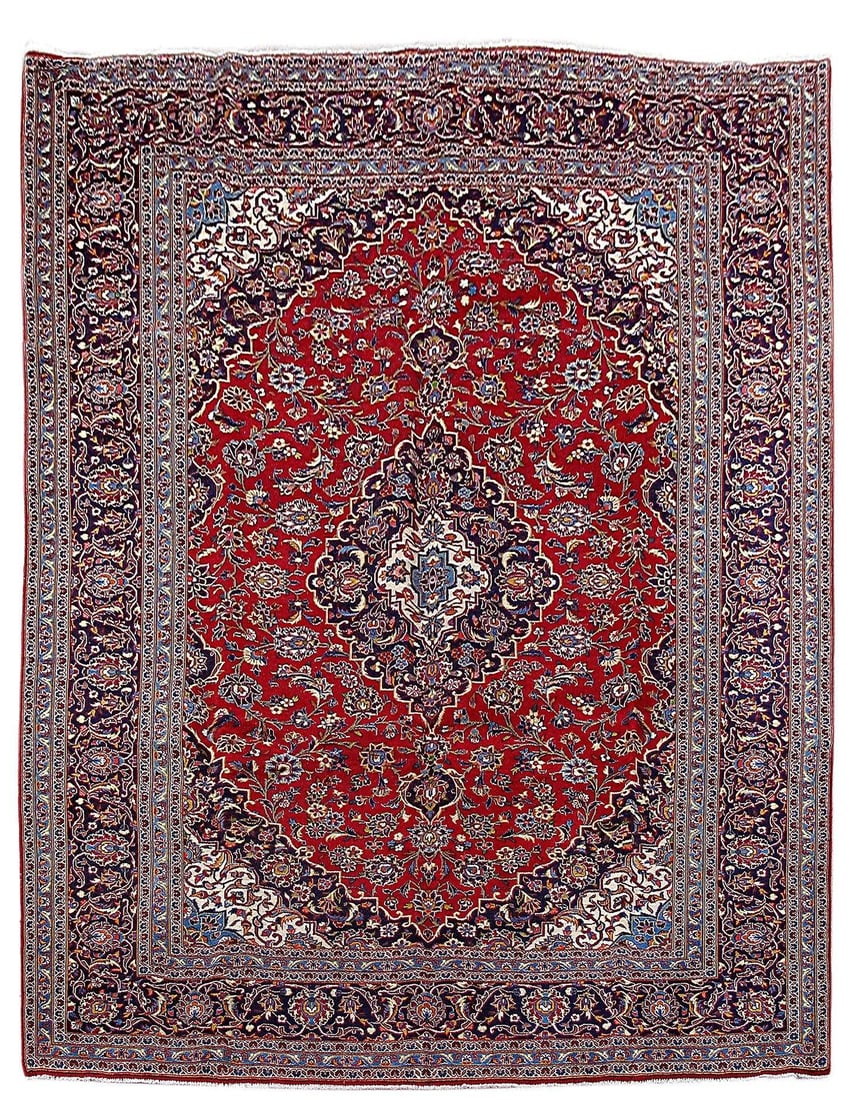 Handmade Red Persian Kashan Rug 9'10 x 13'2 Intricate Floral Design: Handmade Red Persian Kashan Rug 9'10 x 13'2 Intricate Floral Design Free continental US Shipping Transform your space with this exquisite 9' 10" x 13' 2" Red Traditional Persian Design Handmade Kashan