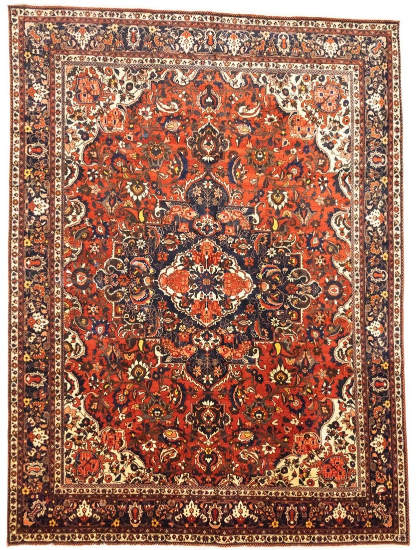 Vintage 10x14 Wool Floral Hand-Knotted Oriental Rug for Bedroom or Living Room: Vintage 10x14 Wool Floral Hand-Knotted Oriental Rug for Bedroom or Living Room This extra-large hand-knotted oriental rug features a traditional floral design with a vintage aesthetic. Crafted from wo