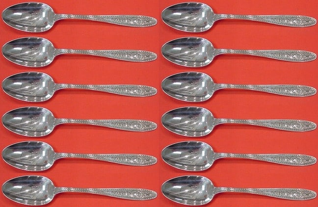 Wedgwood by International 12 Piece Sterling Silver Soup Spoon Set: Wedgwood by International 12 Piece Sterling Silver Soup Spoon Set Enhance your dining experience with this exquisite 12-piece set of Wedgwood by International Sterling Silver Place Soup Spoons. Each s