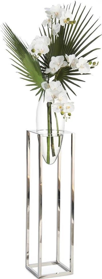 Fran Bearden Chrome Stand with Palmetto Orchids 73H 30W 24D (1 of 1)