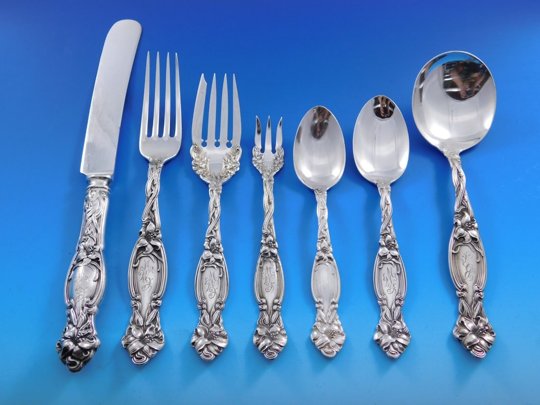 International Silver Frontenac Sterling Silver Flatware Set for 12 - 88 Pieces: International Silver Frontenac Sterling Silver Flatware Set for 12 - 88 Pieces Elevate your dining experience with the exquisite Frontenac flatware service for 12 by International Sterling. This stunn