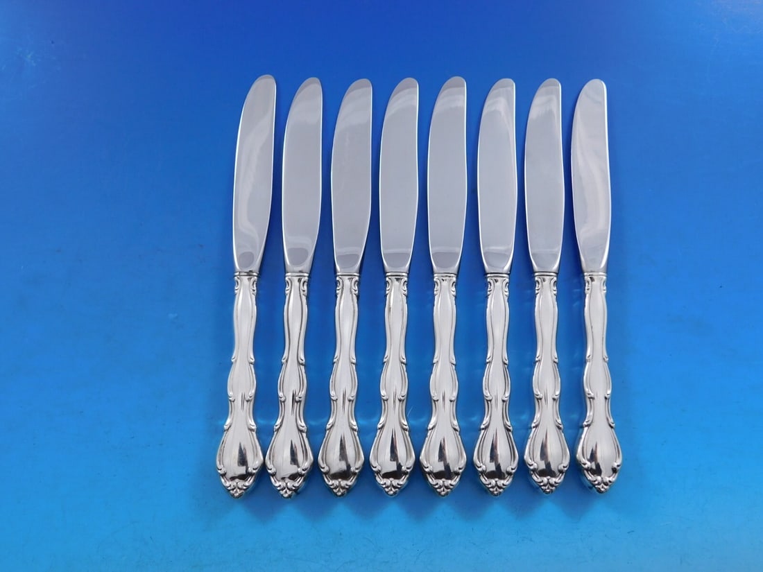 Towle Fontana Sterling Silver Butter Spreader Set 8 pcs Modern: Towle Fontana Sterling Silver Butter Spreader Set 8 pcs Modern Elevate your dining experience with this exquisite set of eight Fontana butter spreaders by Towle. Crafted from high-quality sterling sil