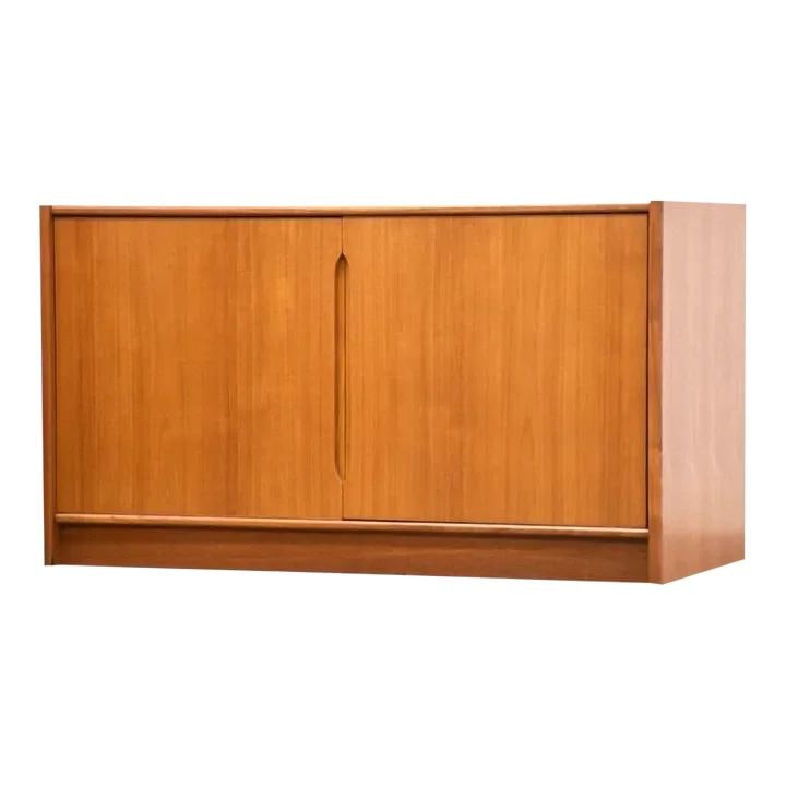 Mid Century Modern Teak Credenza Two Door Danish Design: Mid Century Modern Teak Credenza Two Door Danish Design Discover this exquisite mid-century modern teak credenza, featuring a stylish two-door design with inset pulls. Crafted in Denmark, this piece b
