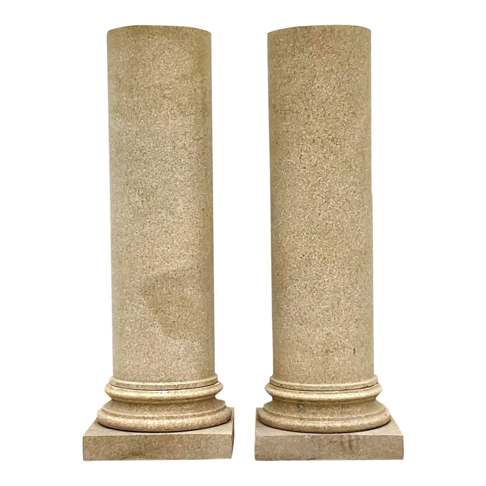 Pair of Vintage Regency Almond Granite Columns 47.5 in (1 of 9)