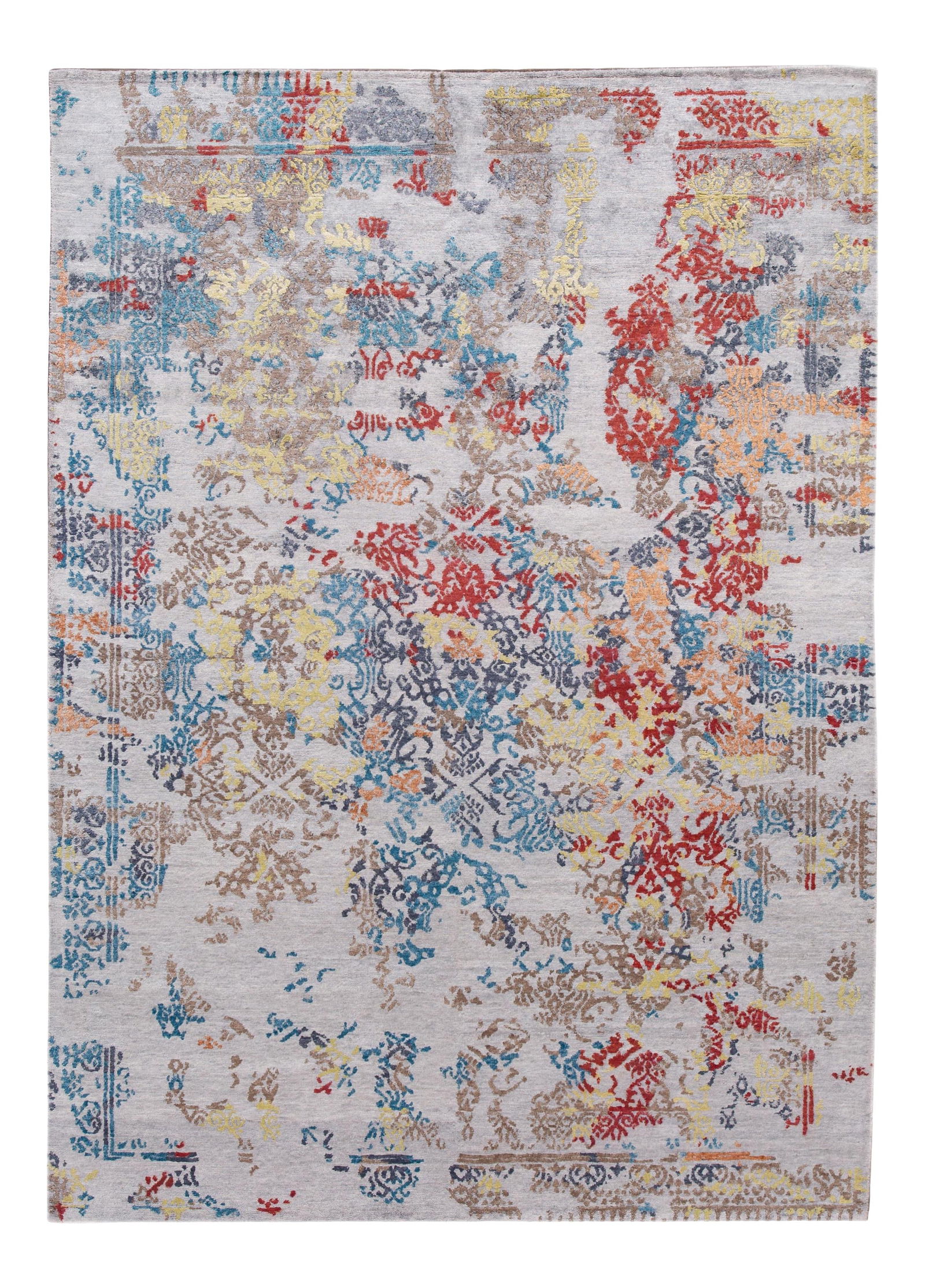 20th Century Hand-Knotted Abstract Wool Rug Gray 5'8 x 8'0: 20th Century Hand-Knotted Abstract Wool Rug Gray 5'8 x 8'0 Enhance your space with this stunning 20th Century Abstract Wool Rug, featuring a beautiful hand-knotted design. The rug showcases a grey fie