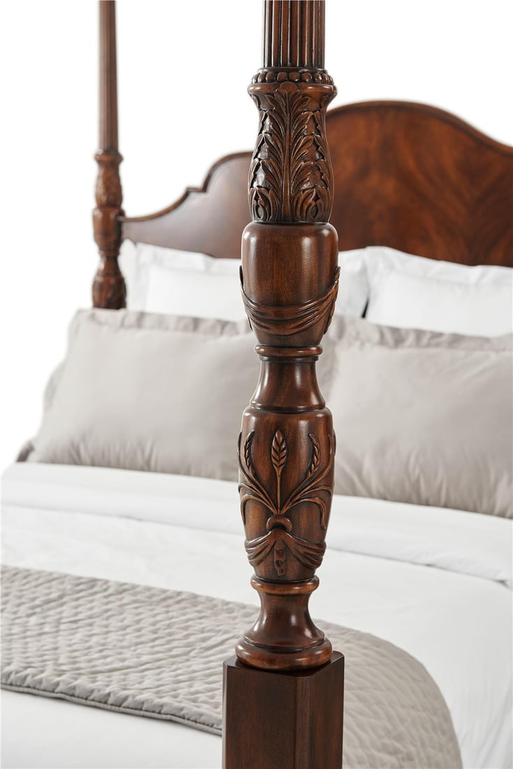 Theodore Alexander Middleton Rice Queen Bed Mahogany Brass Finish: Theodore Alexander Middleton Rice Queen Bed Mahogany Brass Finish Experience the timeless elegance of the Middleton Rice Queen Mahogany Bed, expertly crafted by Theodore Alexander. This stunning bed f