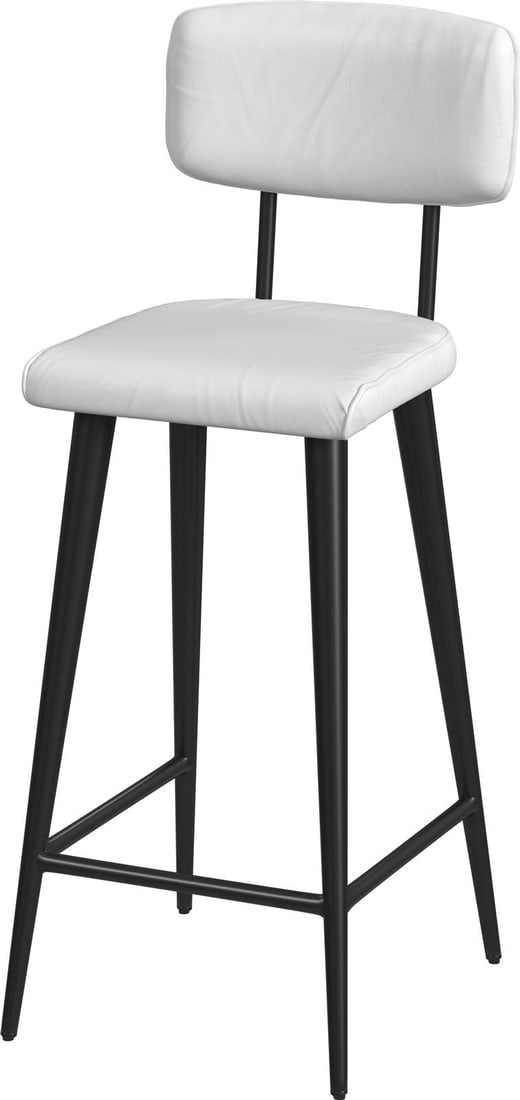 Butler Industrial Style White Leather Counter Stool 39H: Butler Industrial Style White Leather Counter Stool 39H This elegant counter stool features a chic white leather finish, embodying a modern industrial style. Constructed from a combination of brass, i