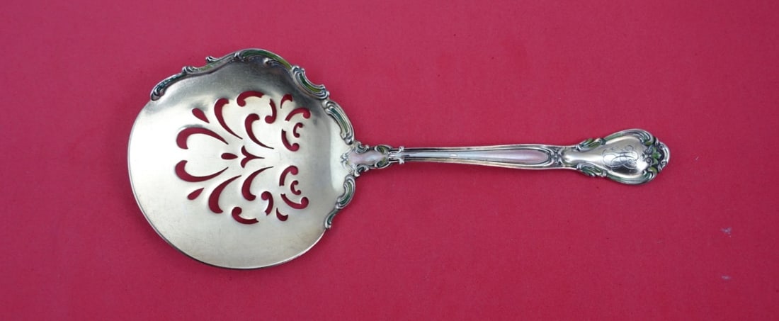 Gorham Chantilly Sterling Silver Tomato Server 7.5" with Enamel and Applied Lacing: Gorham Chantilly Sterling Silver Tomato Server 7.5" with Enamel and Applied Lacing Discover the elegance of this Chantilly by Gorham Sterling Tomato Server, a stunning piece crafted in sterling silver