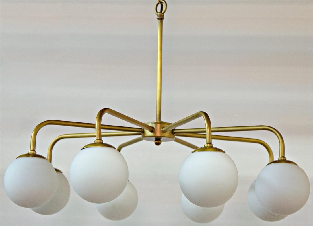 Larenta Brass Bowl Chandelier by Noir with Frosted Glass Globes: Larenta Brass Bowl Chandelier by Noir with Frosted Glass Globes Illuminate your space with the exquisite Larenta Chandelier, designed in a charming antique style that adds a touch of elegance to any d