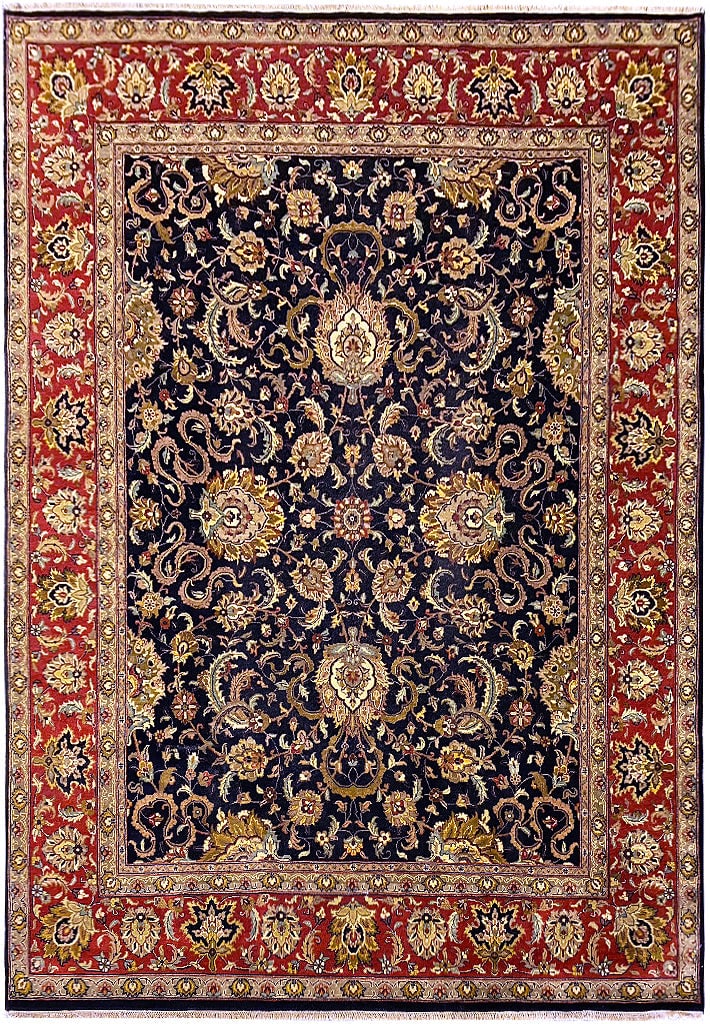 8.1 x 10.7 Handmade Agra Rug Natural Wool Rust Black India: 8.1 x 10.7 Handmade Agra Rug Natural Wool Rust Black India Free continental US Shipping Enhance your living space with this exquisite 8.1 x 10.7 ft Handmade Agra Rug, crafted from natural wool. Featur