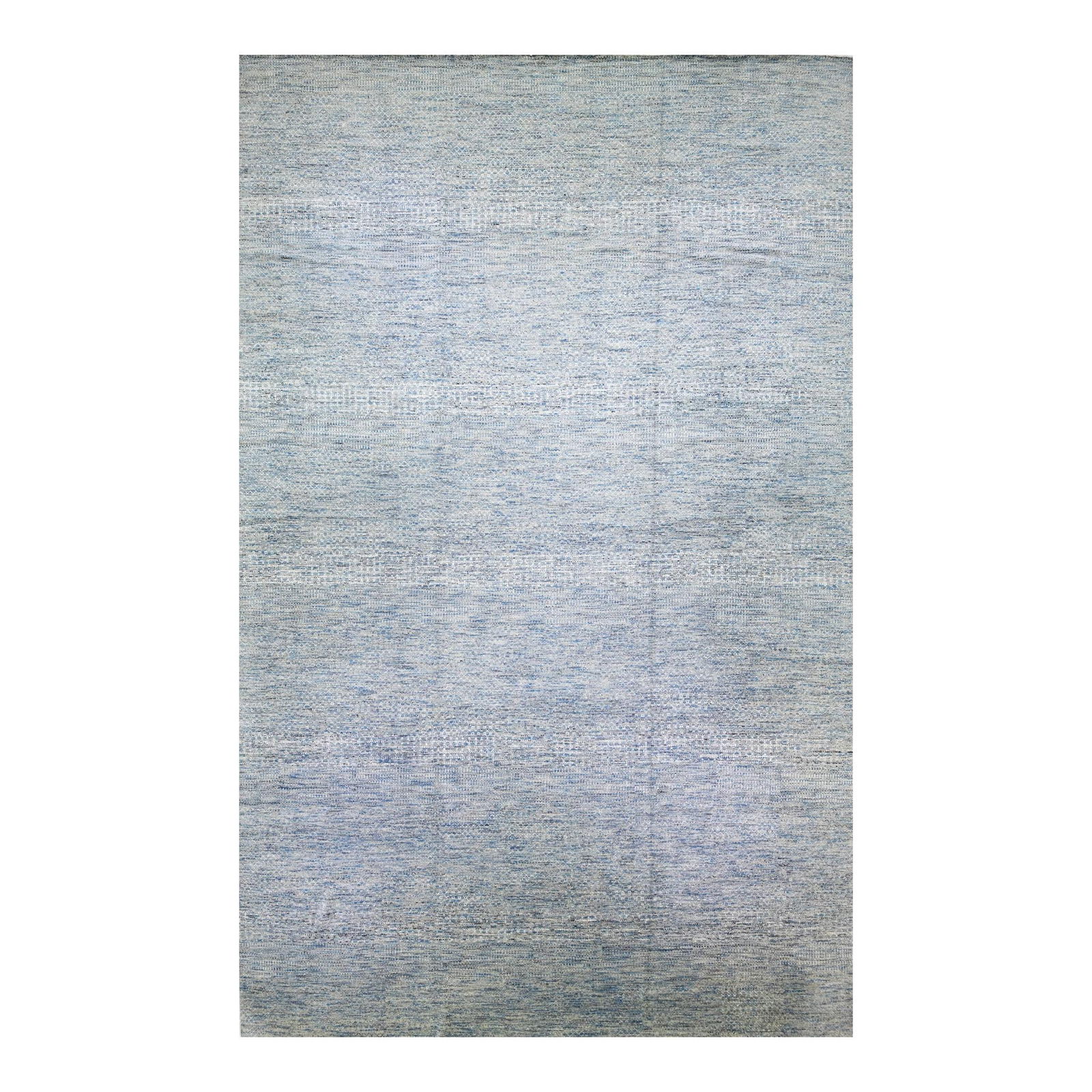 Savannah Geometric Oversize Wool Rug Light Blue 16'1 x 25'10 Hand-Knotted: Savannah Geometric Oversize Wool Rug Light Blue 16'1 x 25'10 Hand-Knotted Enhance your space with this stunning Contemporary Savannah hand-knotted wool rug, featuring a beautiful light blue field ador