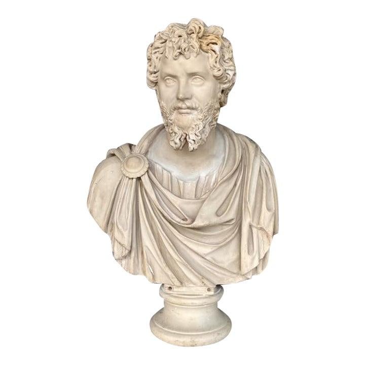 Vintage Resin Bust of Emperor Septimus Severus Neoclassical Decor: Vintage Resin Bust of Emperor Septimus Severus Neoclassical Decor Capture the essence of classical Rome with this vintage bust of Emperor Septimus Severus. A stunning representation inspired by the Gr