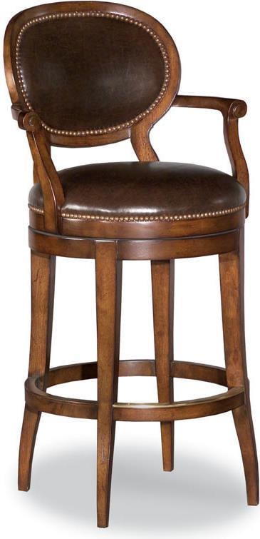 Woodbridge Elegant Cocoa Leather Swivel Counter Stool 40H with Memory Swivel Mechanism: Woodbridge Elegant Cocoa Leather Swivel Counter Stool 40H with Memory Swivel Mechanism Introducing the Elegant Cocoa Leather Swivel Counter Stool, a sophisticated addition to any dining or kitchen spa