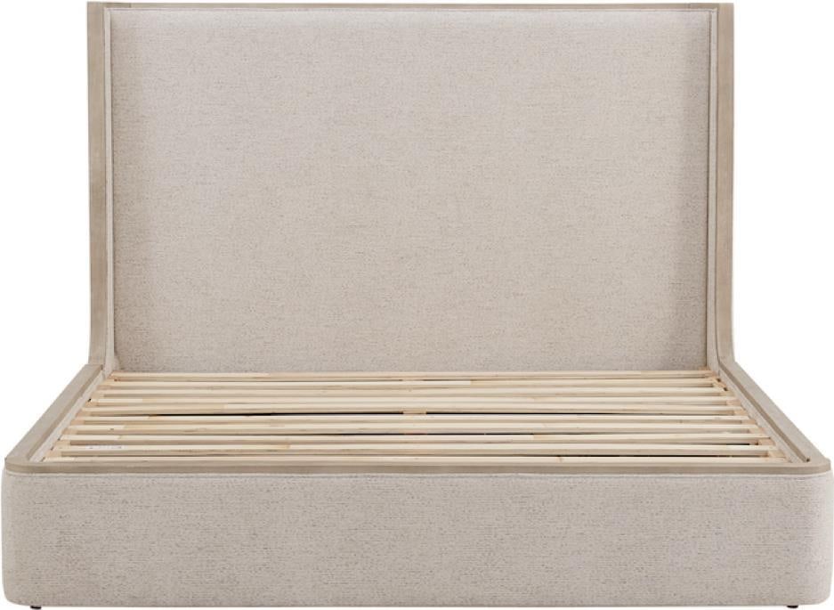 Alder Tweed Warner King Bed Balboa Mist Finish: Alder Tweed Warner King Bed Balboa Mist Finish Experience the sophistication of the Warner King Bed in Balboa Mist, designed to elevate your bedroom decor. This luxurious bed frame features a contempo