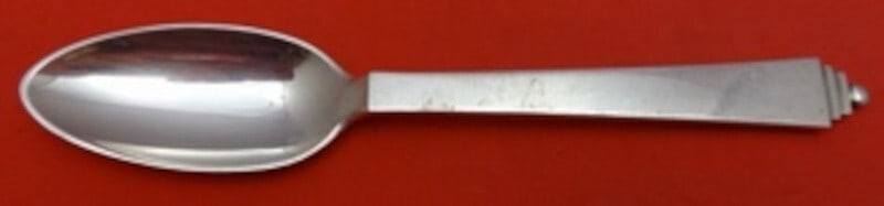 Georg Jensen Pyramid Sterling Silver Grapefruit Spoon 5 5/8": Georg Jensen Pyramid Sterling Silver Grapefruit Spoon 5 5/8" This exquisite grapefruit spoon is part of the Pyramid pattern by Georg Jensen, crafted from high-quality sterling silver. Measuring 5 5/8"