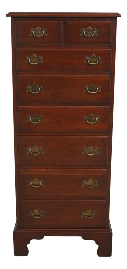 Cherry Wood Lingerie Chest with Seven Drawers by Henkel Harris: Cherry Wood Lingerie Chest with Seven Drawers by Henkel Harris This Henkel Harris lingerie chest features seven dovetailed drawers crafted from cherry wood, showcasing traditional style and solid bras
